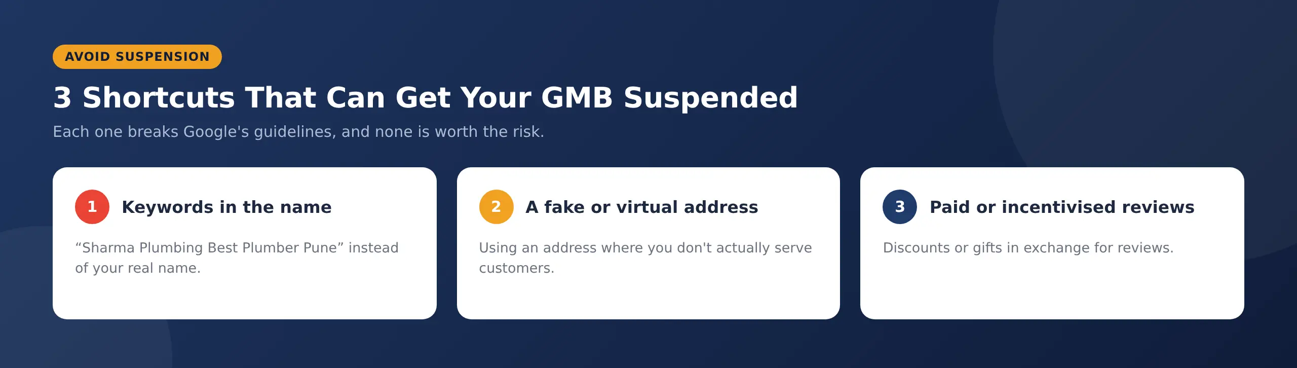 GMB SEO Mistakes That Risk Suspension