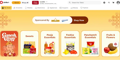 JioMart ecommerce platform in India