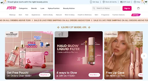 Nykaa ecommerce platform in india