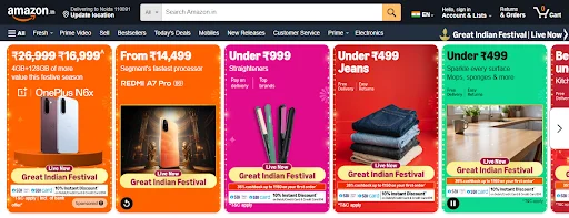 Amazon ecommerce platform in india