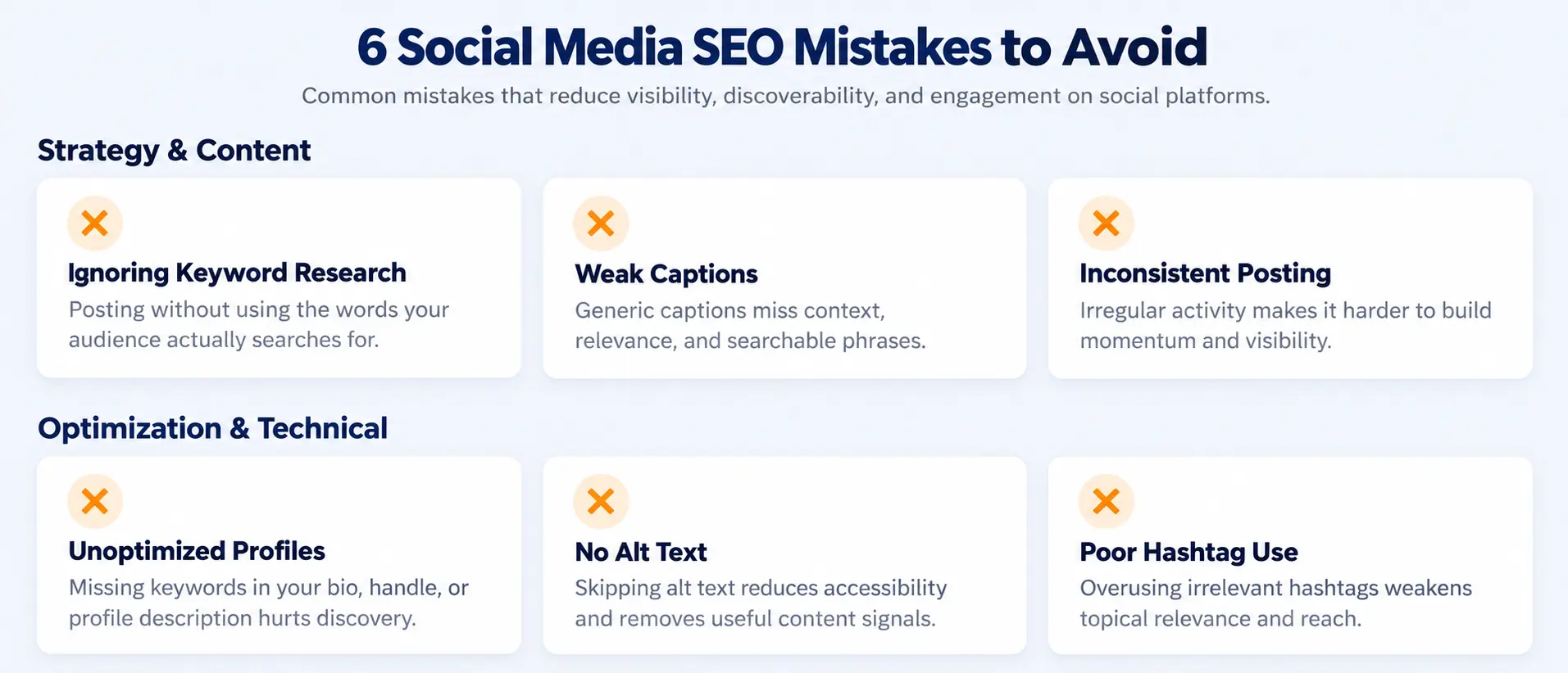Social media SEO mistakes to avoid